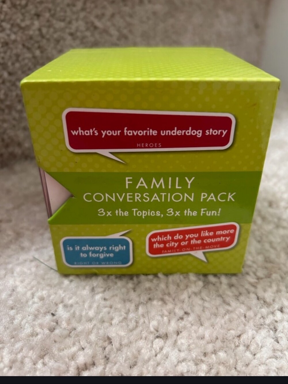 Family Conversation Pack - Lime Green Question Card Game